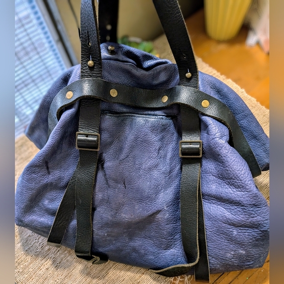 Spencer Devine Classic Core WKNDR (Weekender) Leather Bag in Blue - Picture 2 of 3